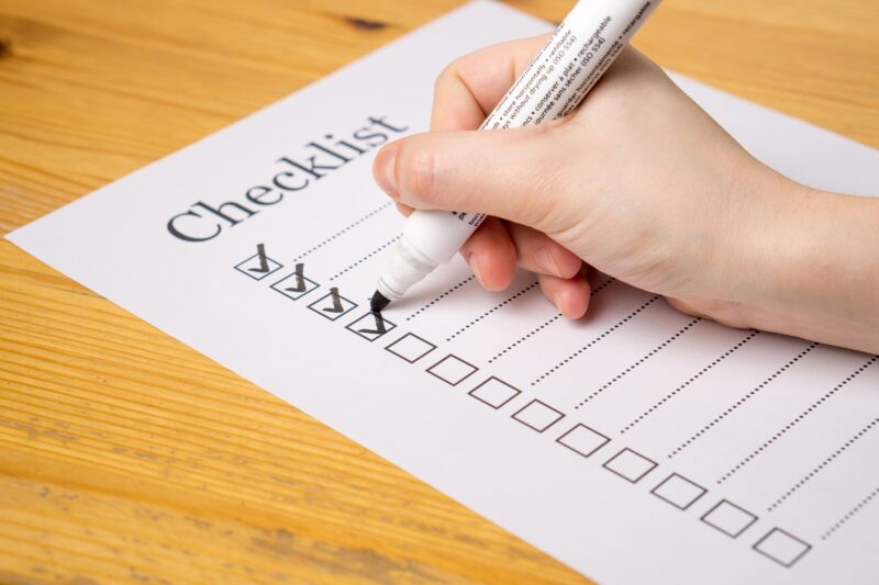 Checklist what we offer
